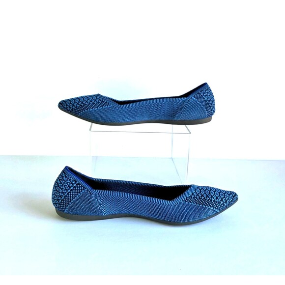 ROTHY'S The Point Lapis Python Blue Retired Print 8 38.5 Designer Knit Comfort - Picture 7 of 14